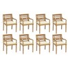vidaXL 8X Batavia Chairs with Cushions - Solid Teak Wood Garden Outdoor Seating - Cream - 2 of 4