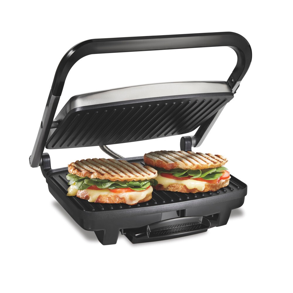 Photos - Toaster Hamilton Beach Panini Press Nonstick Indoor Grill Silver: 1500W Metal Kitchen Grill & , Hand Wash, 1-Year Warranty 