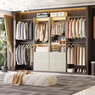 Besiost 25" To 103" Closet System with Four Farbric Drawers