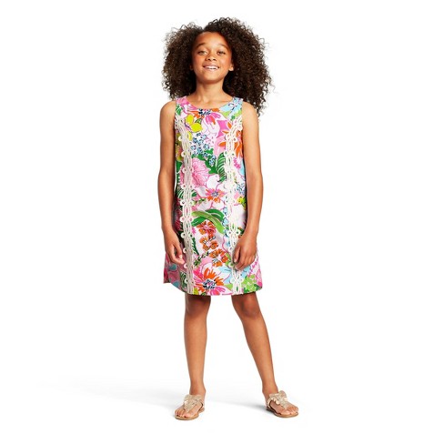 Girls Nosey Posie Sleeveless Round Neck Shift Mini Dress Lilly Pulitzer For Target M