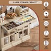 35.4 in Sideboard Buffet Cabinets w/ Glass Door, Buffet Cabinet w/ Storage, White&Brown Sideboard Cabinet w/ Drawer, Modern Buffets & Sideboards - 3 of 4