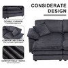 PAGED Corduroy Sofa Comfy Deep Seat Couch with 2 Back Pillows, 2 Toss Pillows and 2 Ottoman for Living Room, Home Office - 2 of 4