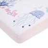 NoJo Mermaid Lagoon Pink, Blue, and White "Come with me to the Sea" 100% Cotton Photo Op Fitted Crib Sheet - 2 of 4