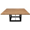 HomeRoots 60" Natural and Black Solid Wood And Iron Frame Base Square Dining Table - 4 of 4
