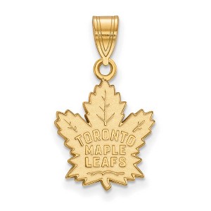 Black Bow Jewelry 14k Yellow Gold Toronto Maple Leafs NHL Medium Pendant - 1 of 3