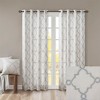 VYNXARIA 50x63" Fretwork Print Grommet Top Window Curtain Panel,Ivory+Grey(Single Panel) - 4 of 4