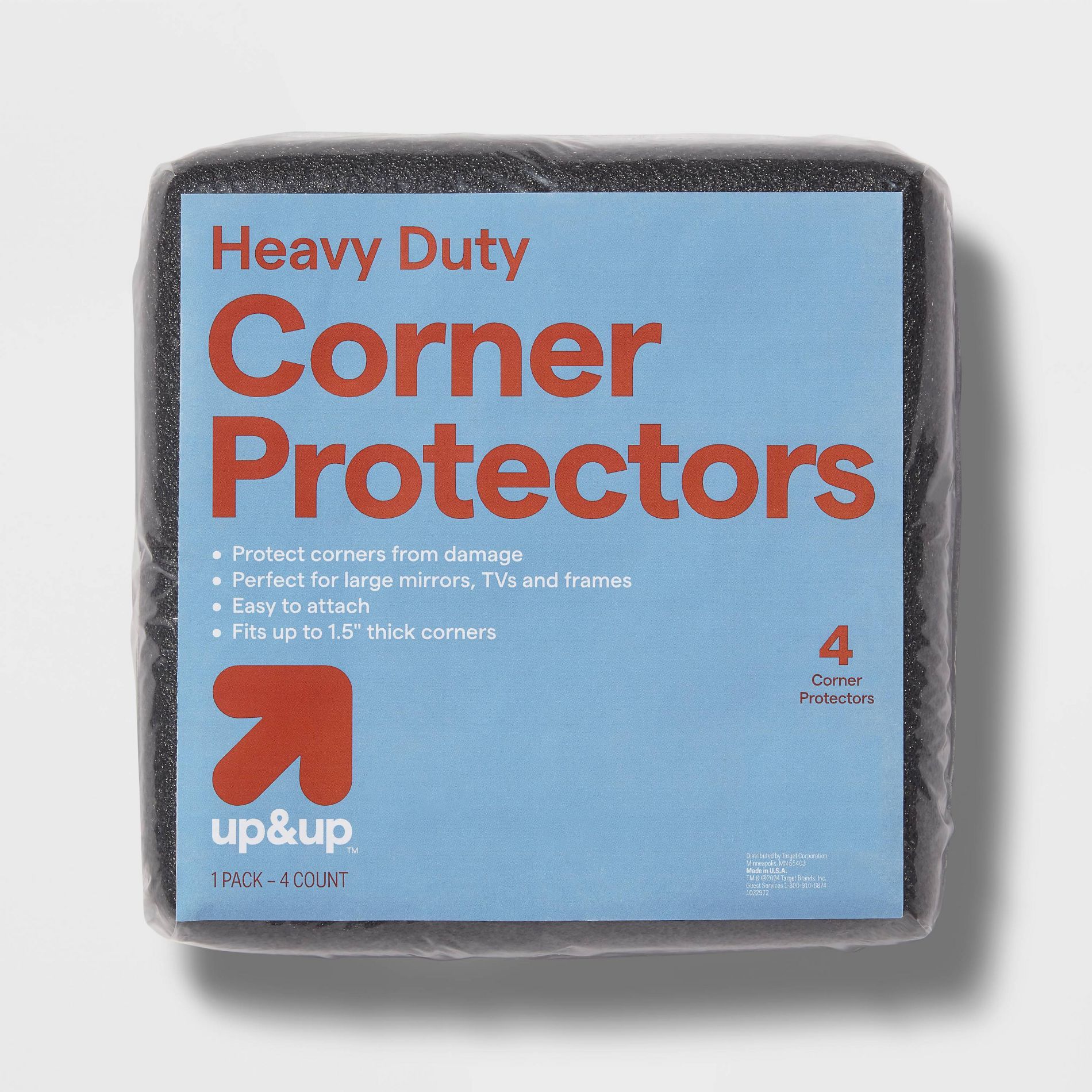 4pk Corner Protectors - up&up™: Foam Wrap for Moving & Packing Supplies, 8x8, 2lb