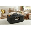 ACEPANO 46.5 in. W Modern Oval coffee Table with Drawers and Storage Compartments For Living Rooms and Offices-Black - 3 of 4