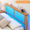 Rattan Bed Frame, Bohemian King Bed with Natural Headboard, LED Lights, Solid Wood Foundation with Silent Slats, No Box Spring Needed - 4 of 4