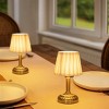 ALOADECOR Glam Cordless Brass Table Lamp Touch Control with 3 Way Classic Elegant Dimmable Rechargeable LED Lamp with Fabric Shade（2 Pack) - 3 of 4
