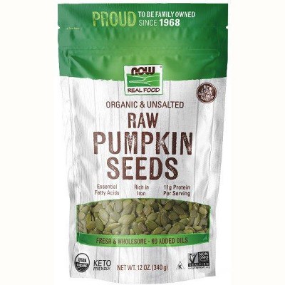 Organic Pumpkin Seeds by Now Foods  -  12 oz Bag