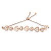 Haus of Brilliance Rose Plated Silver Diamond Heart-Linked Bolo Bracelet - 2 of 4