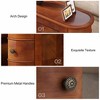 Lirago Wood End Table with 2 Drawers-Fully Assembled Narrow Nightstand/Side Table 23.62"L x 10.83"W x 23.62"H Walnut - 3 of 4