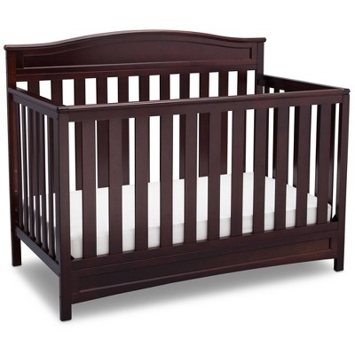 Emery Dark Chocolate 4-in-1 Convertible Crib with Curved Headboard