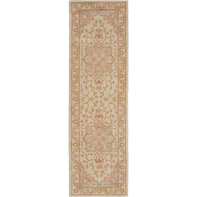 Nourison Jazmine JAZ01 Sand/Gray/Pink Indoor Area Rug - 2'3 x 8'
