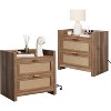 Acekool Set of 2 Nightstands with Fast Charging Type-C Port, Dual Outlets & 2 Rattan Drawers, Bedside Tables for Bedroom and Living Room - 4 of 4