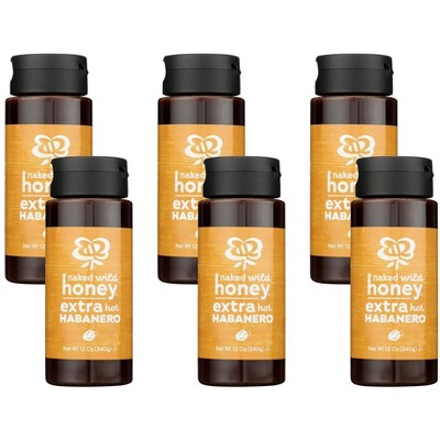 Naked Wild Honey Extra Hot Habanero Honey - 6 pack, 12 oz