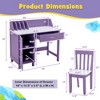 Costway Kids Wooden Study Desk & Chair Writing Table w/Drawer Storage Cabinet - 3 of 4