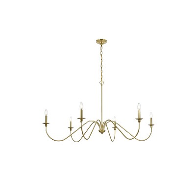 Elegant Lighting Rohan 54 inch chandelier in Brass