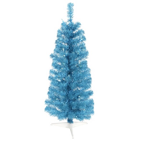 Vickerman 3' Sky Blue Pencil Artificial Christmas Tree, Blue Dura-lit ...