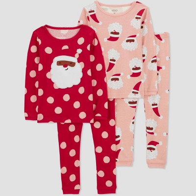 Image of Carter's Just One You® Toddler Girls' Polka Dot Santa Pajama Set - Red/Pink 5T