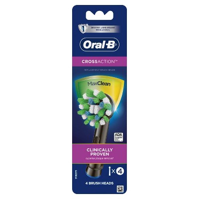 Oral-B CrossAction Electric Toothbrush Replacement Brush Head Refills Black - 4ct