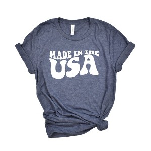 Simply Sage Market Women's Made In The USA Wavy Short Sleeve Graphic Tee - 1 of 2