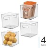 iDesign Cube Storage Bin with Handles for Pantry, Set of 4, Clear, Made in USA - 2 of 4