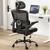 MAYEERTY High Back Ergonomic Home Office Chair - With Flip-Up Armrests & Adjustable Lumbar Support - 3 of 4