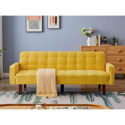 MyDepot Sofa Bed Convertible Loveseat Linen Futon Couch 73.62 Inch