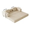 72.4" Corduroy Convertible Folding Sofa Bed with 2 Side Pockets & 2 Cushions - 3 of 4