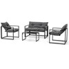 Pamapic 4-Piece Metal Outdoor Patio Conversation Set with Cushions - 2 of 4
