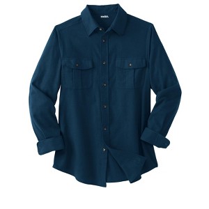 KingSize Men's Big & Tall Signature Solid Flannel Shirt - 1 of 4