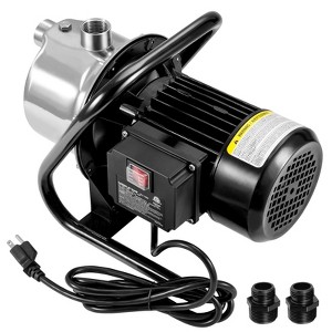 VEVOR Shallow Well Pump, 1.5 HP 115V, 1200 GPH 164 ft Height, 87 psi Max Pressure, Portable Stainless Steel Sprinkler Booster Jet Pumps, Black - 1 of 4