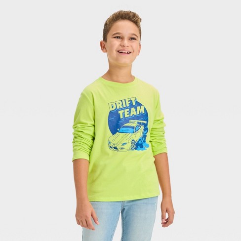 Boys' Long Sleeve 'drift Team' Graphic T-shirt - Cat & Jack™ Light ...