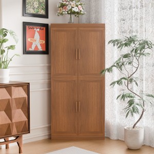 MAYEERTY Modern 4 Doors Utility Storage Cabinets Efficient Storage for Living Room Dining Room Bedroom Beige 2 Piece - 1 of 4