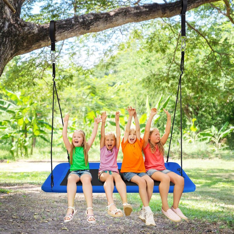 Costway 700lb Giant 60'' Platform Tree Swing Outdoor w/ 2 Hanging Straps Blue\Colorful\Green\Camo Green, 3 of 10
