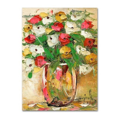 Trademark Fine Art 24" x 18" Hai Odelia 'spring Flowers In A Vase 7' Canvas Art