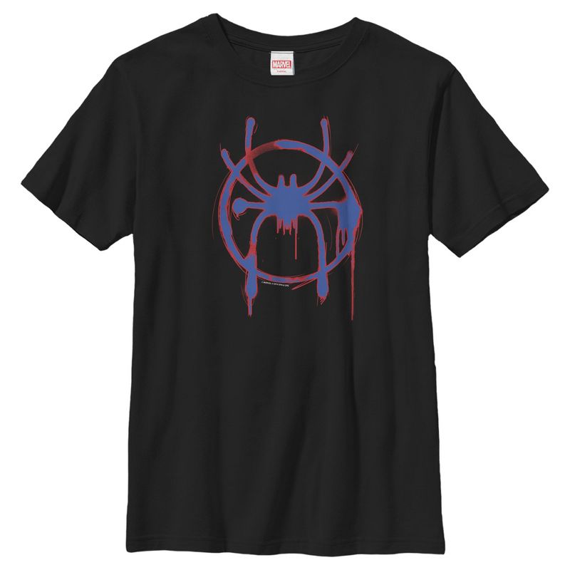Boy's Marvel Spider-Man: Into the Spider-Verse  Spray Paint Logo T-Shirt, 1 of 5