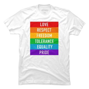 Adult Design By Humans Pride Rights Motto By PINHEAD66 T-Shirt - 1 of 2
