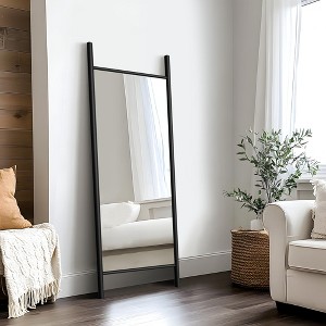 Wooden Rectangular Full-Length Mirror with Black Border 160x60x2cm - 1 of 3