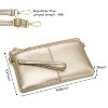 Triple Zip Small Crossbody Bag Lightweight Purses Vegan Leather Wristlet Clutch, Includes Adjustable Shoulder (Gold) - 4 of 4