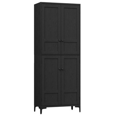 Tall Storage Cabinet, Kitchen Pantry Cabinet 5 Tier Bathroom Cabinet with 4 Doors Adjustable Shelves for Kitchen, Dining Room, Bathroom