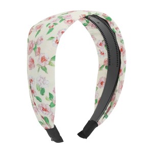 Unique Bargains Fresh Flowers Wide Headband White 1 Pc - 1 of 4