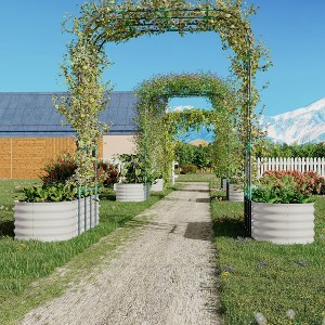 COZONY 96" Trellis Galvanized Raised Garden Bed, Vertical Planter Box, with Expandable Arch & Accessories - 1 of 4