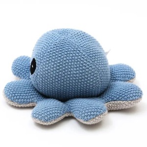 TopComfy Baby and Toddler Learning Toys Knitted Stuffed Octopus Soft Toy 8 Plush Tentacles Soft Knitted Yarn Ocean Toy For Toddlers, Blue, 10"*4.5"*2" - 1 of 4