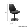 Modway Lippa Faux Leather Swivel Dining Side Chair in Black Black  360° Rotating Office Chair with No Wheels - 3 of 4