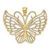 Black Bow Jewelry 14k Yellow Gold Large Filigree Butterfly Pendant, 35mm (1 3/8 inch) - 3 of 4