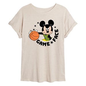 Women's - Disney - Game Face Basketball Oversized Graphic T-Shirt - 1 of 4