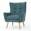 Modern Club Chair, Upholstered Soft Curved Backrest Seat, Cushioned Armchair, Ergonomic Accent Chair For Living Rooms - 2 of 4
